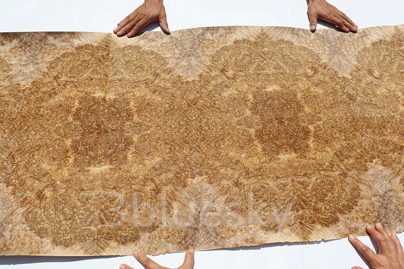 Natuurlijk Hout Fineer Nanmu Burl Matching Voor Meubelen Backing Kraftpapier Bedacht Ongeveer 60Cm X 2.5M 0.3Mm