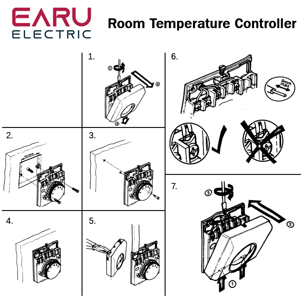 10℃-30℃ Room Mechanical Thermostat Central Air Conditioning Knob Thermostat Temperature Control Gas Boiler Heating Thermostat