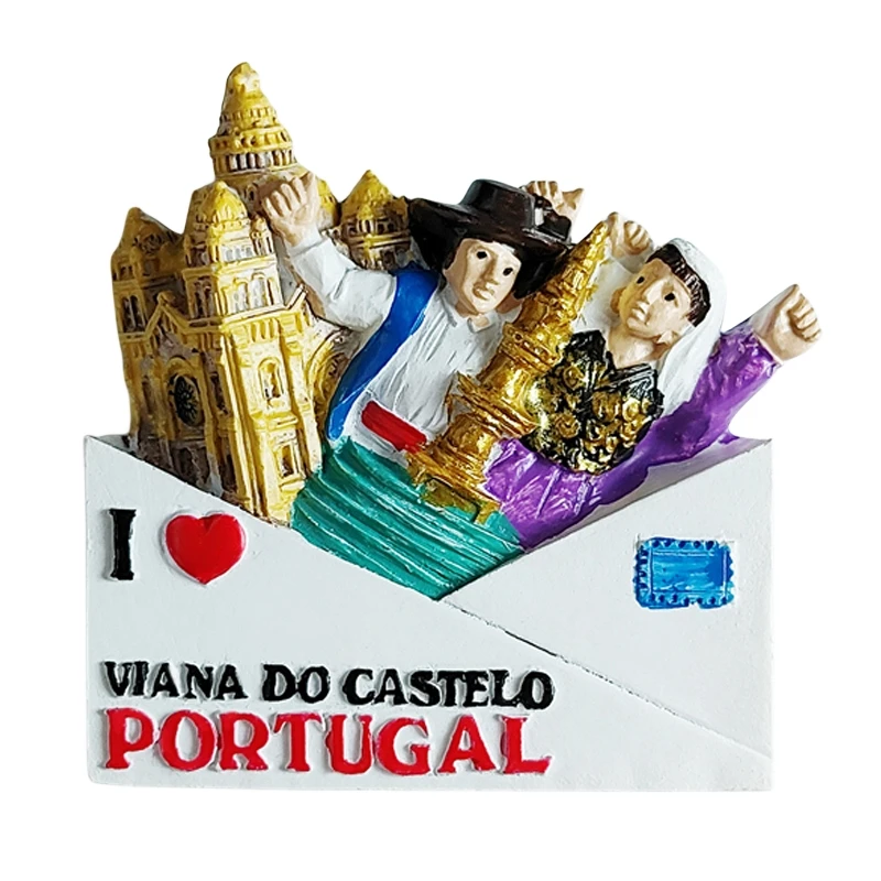 Viana Fort, Portugal Hand-painted 3D Fridge Magnets Tourism Souvenirs Refrigerator Magnetic Sticker Home Decortion