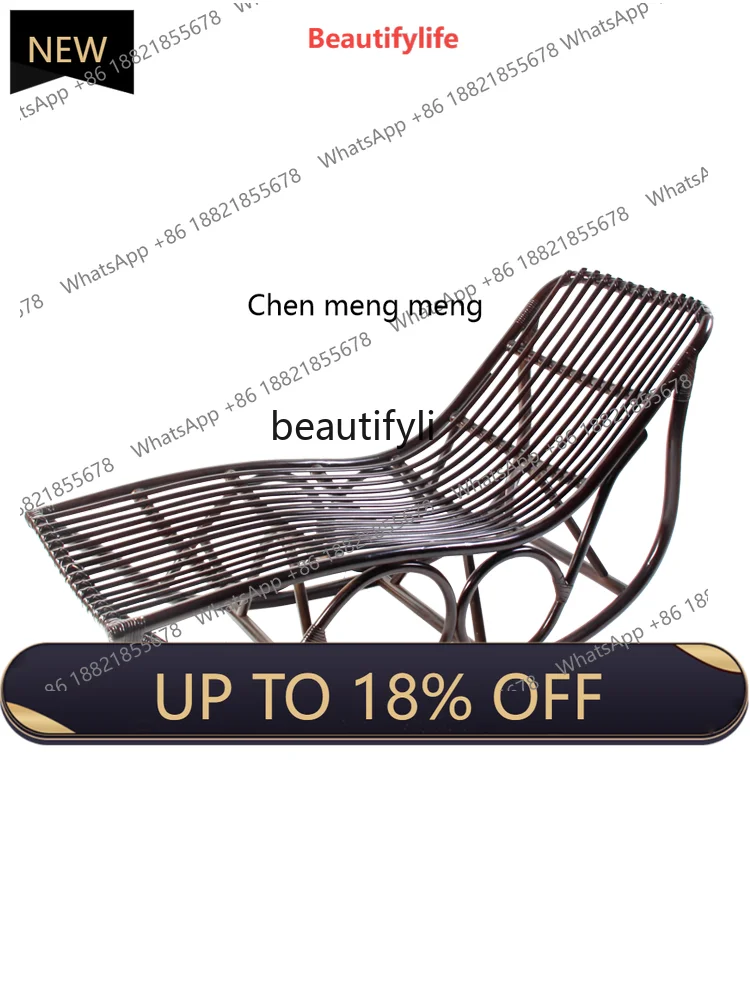 

P178 Home Balcony Recliner Light Luxury Leisure Modern B & B Couch Adults Solid Wood Rocking Chair Lazy Rattan Sofa furniture