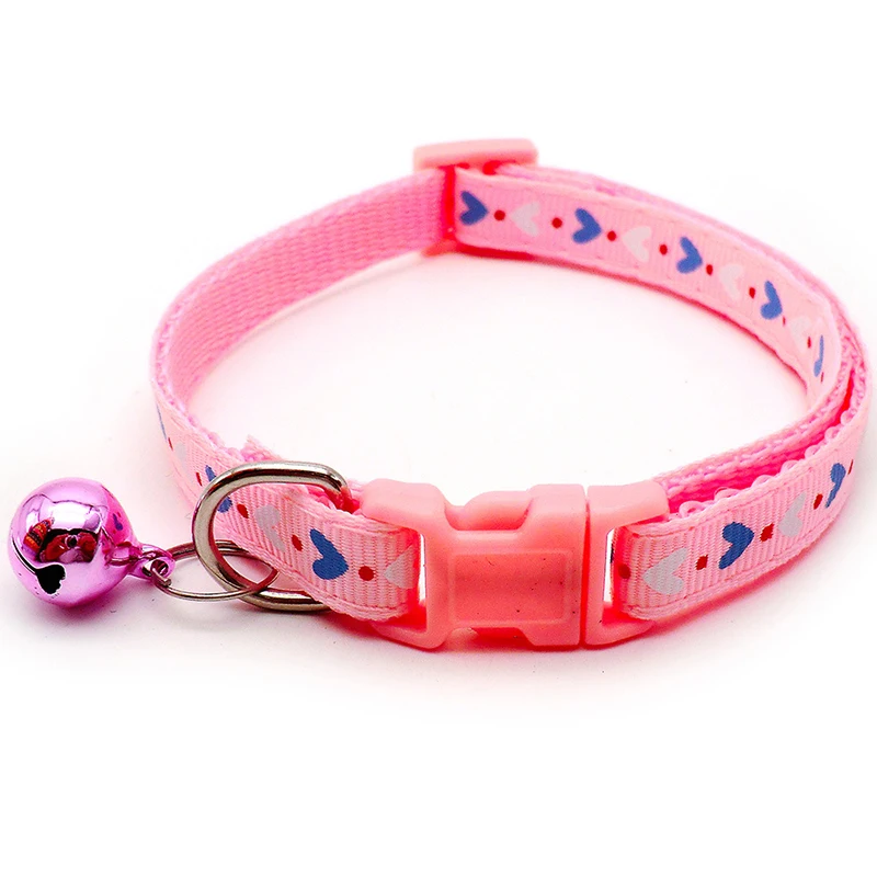 Adjustable Cat Collar with Bell Colorful Safety Pet Collars Cats Supplies Puppy Kitten Buckle Necklace Pet Leash Cat Accessories