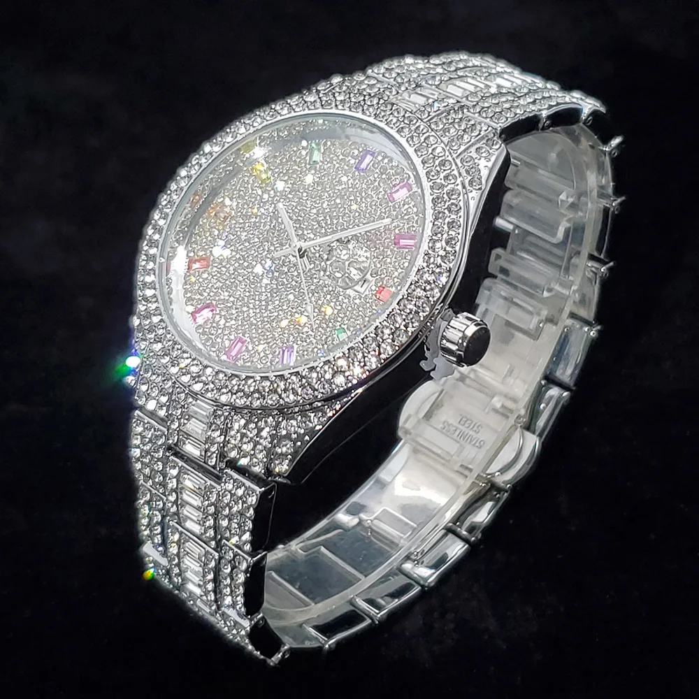 2026 Neue Luxus-Diamantuhr für Herren, Top-Verkauf, Modische Iced-Out Quarz-Armbanduhr, Hip-Hop-Street-Style, Exquisite Weihnachtsgeschenke – Detail 14
