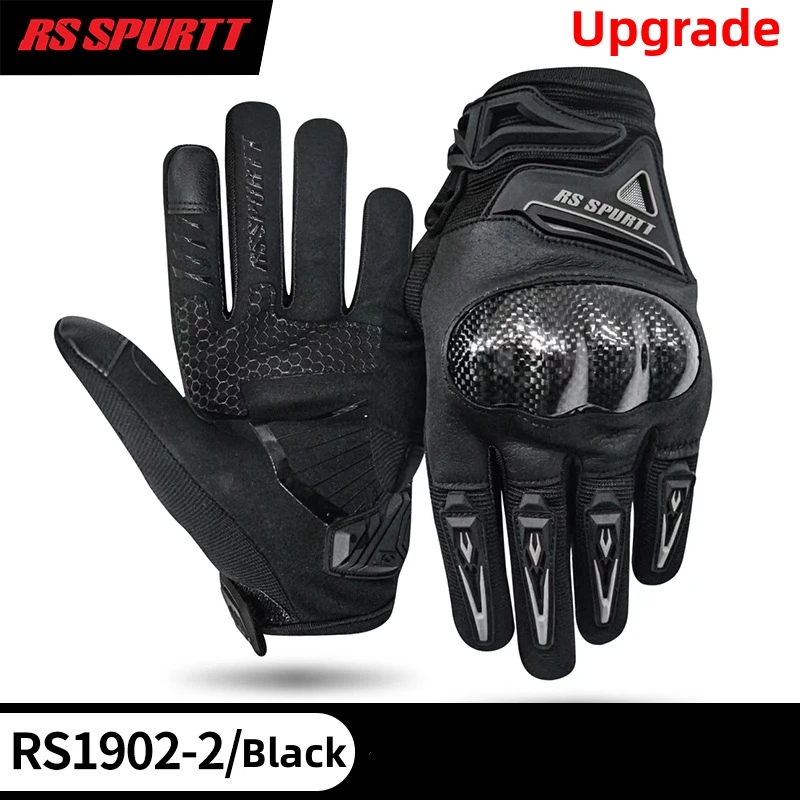 

RS Men Motorcycle Gloves All Finger Cycling Moto Gloves Summer Winter Moto Off-road Carbon Fiber Gloves Anti Drop Friction Glove