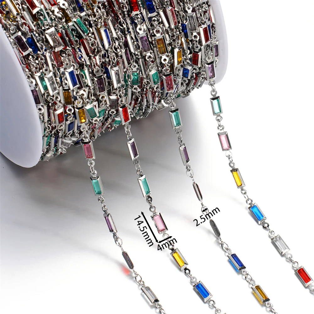 1 meter koperen ketting met kristallen kralen ketting DIY ketting armband voor sieraden maken benodigdheden