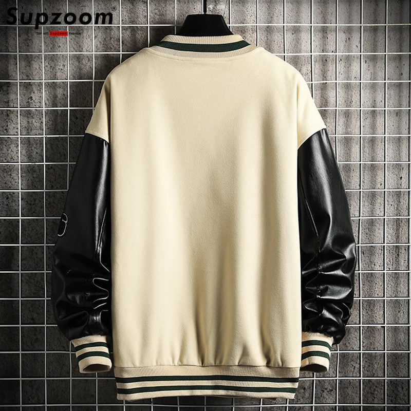 Supzoom 2022 New Arrival Patchwork Pattern Embroidery Top Fashion Baseball Bomber Jacket Men Loose Casual Letter Rib Sleeve coat