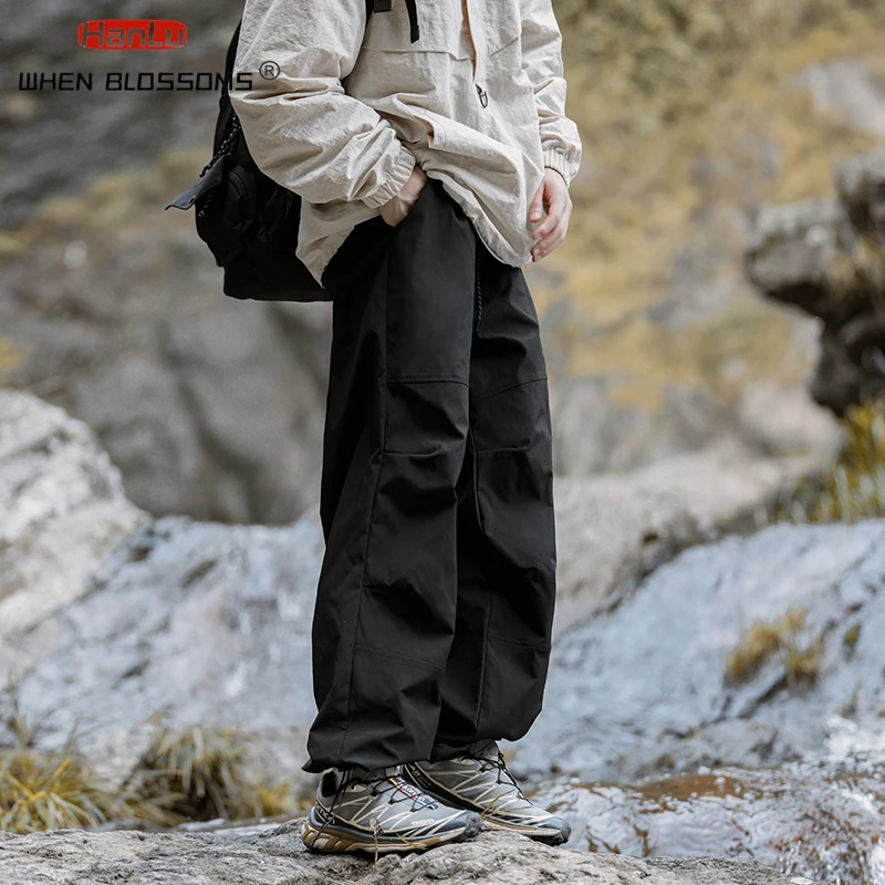 HANLU 2024 Autumn New Men's Cargo Pants Camping Riding Pants Men Waterproof Outdoors Sports Pants Male