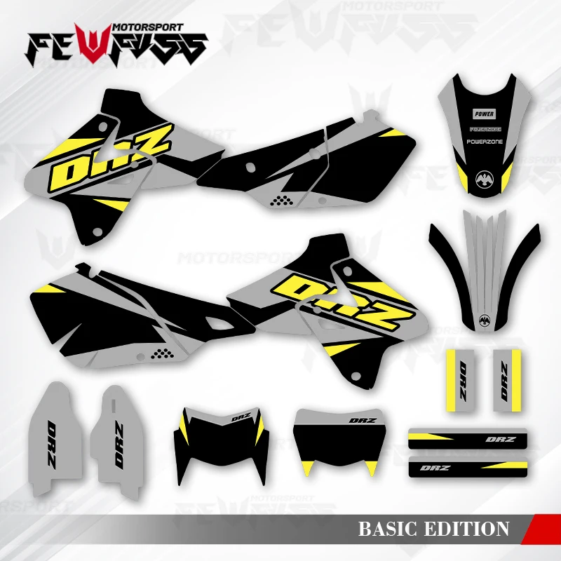 

Графические наклейки Fewfuss, наклейки для мотоцикла, фон на заказ для SUZUKI 1999 2000 2001 2002-2022 DRZ400-S-SM-E 400cc 002