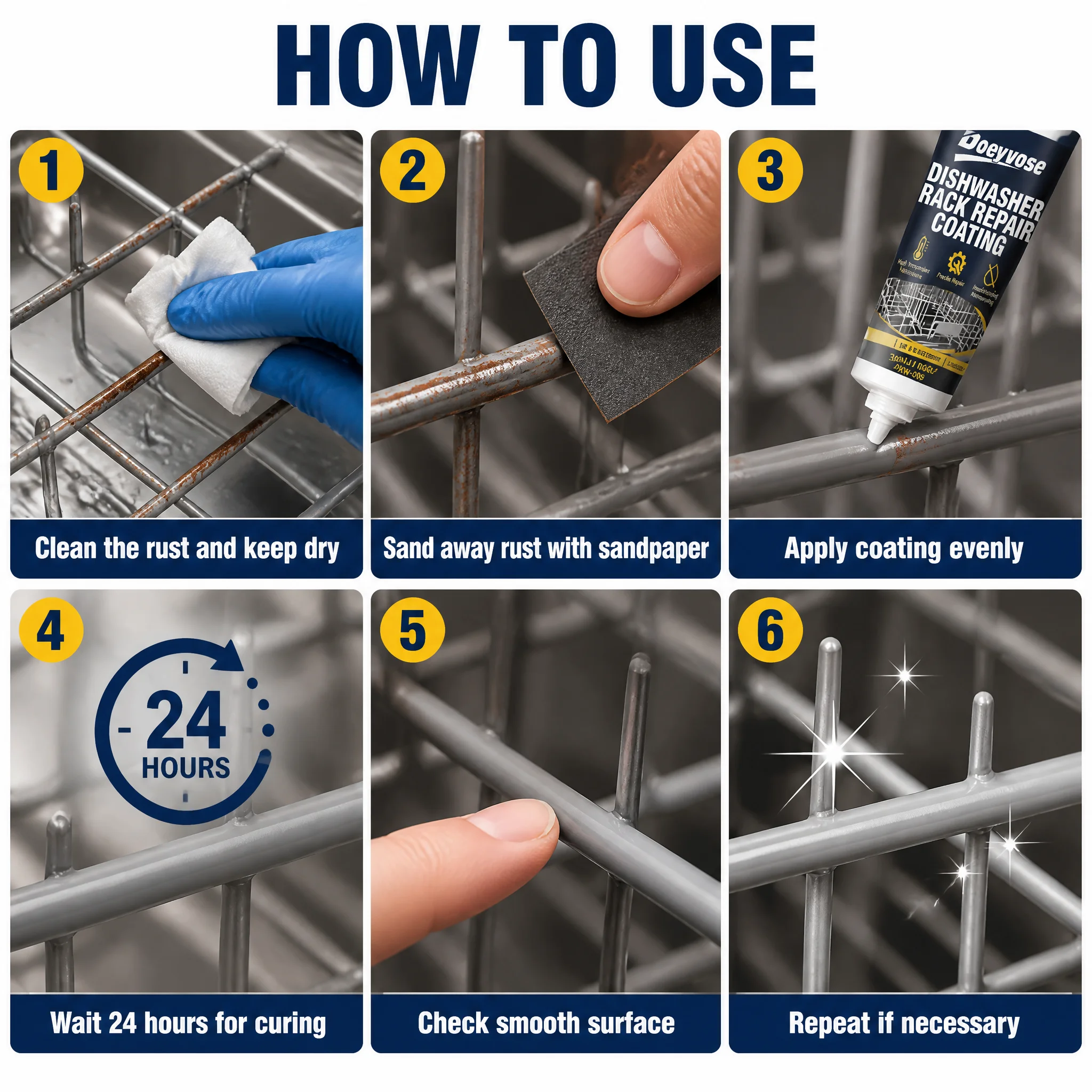 Gray Metal Coating Repair Paste for Kitchen Dish Drying Rack