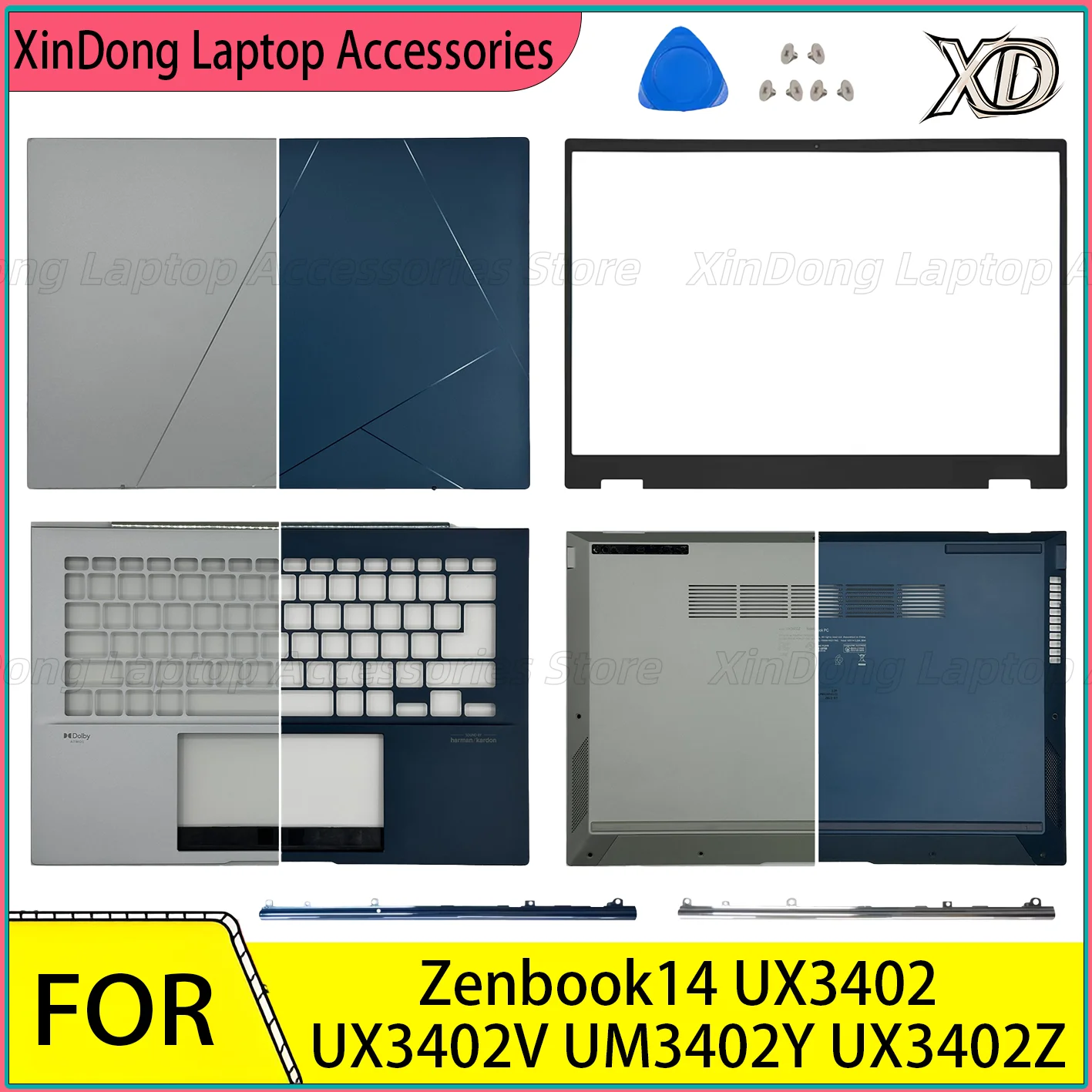 

Чехол для ноутбука Zenbook 14 UX3402 UX3402V UX3402Z UM3402Y Замена задней крышки ЖК-дисплея/рамки/подставки для рук/нижня/петли