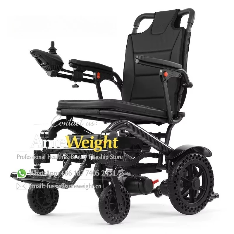 Foldable Power Wheelchair Carbon Fiber Water Transfer Printing Aluminum Alloy Electric Wheelchair