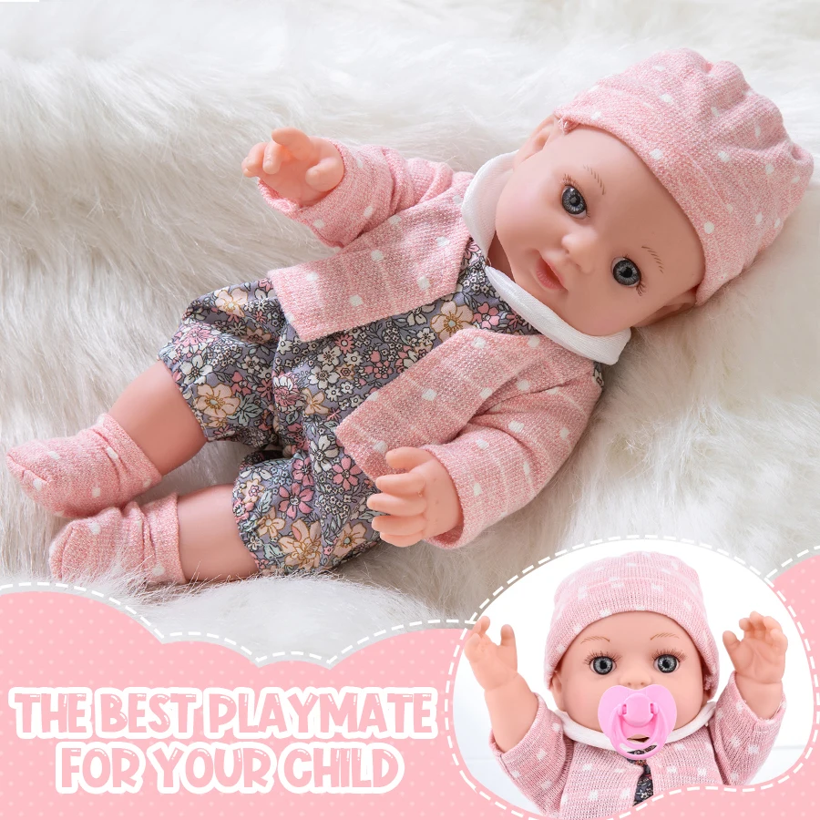 12in/30cm Reborn Doll Can Be Washed, Appease Be Education Soft Baby Doll Limb Movable and Clothes Detachable, Children's Toy Gif