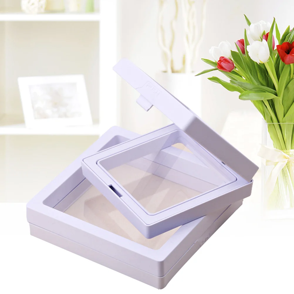 

2 шт., коробка для упаковки ювелирных изделий, простой дизайн, прозрачная пленка, витрина 9x9 см, 7x7 см, идеально подходит для ювелирных изделий, драгоценных камней, монет