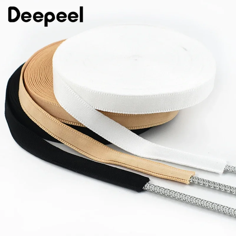 

5-30M Deepeel 10mm Tubular Webbing Underwear Bra Fishbone Protective Ribbon Swimsuit Corset Fixed Tape DIY Sewing Accessories