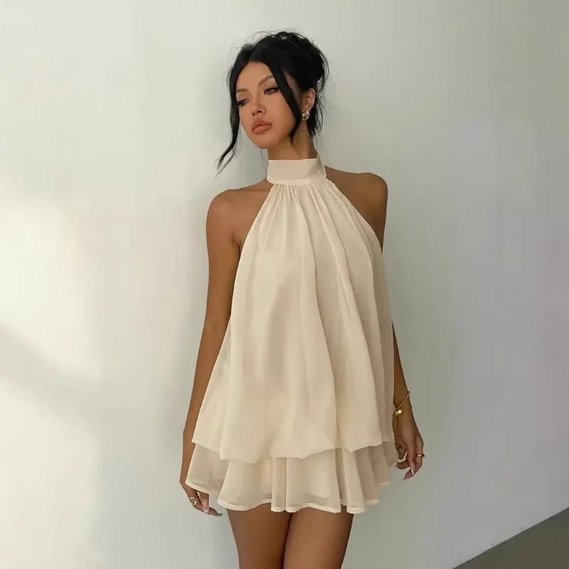 

Женское праздничное платье с открытой спиной и бретельками, облегающее, с пышной короткой юбкой, в европейско-американском стиле