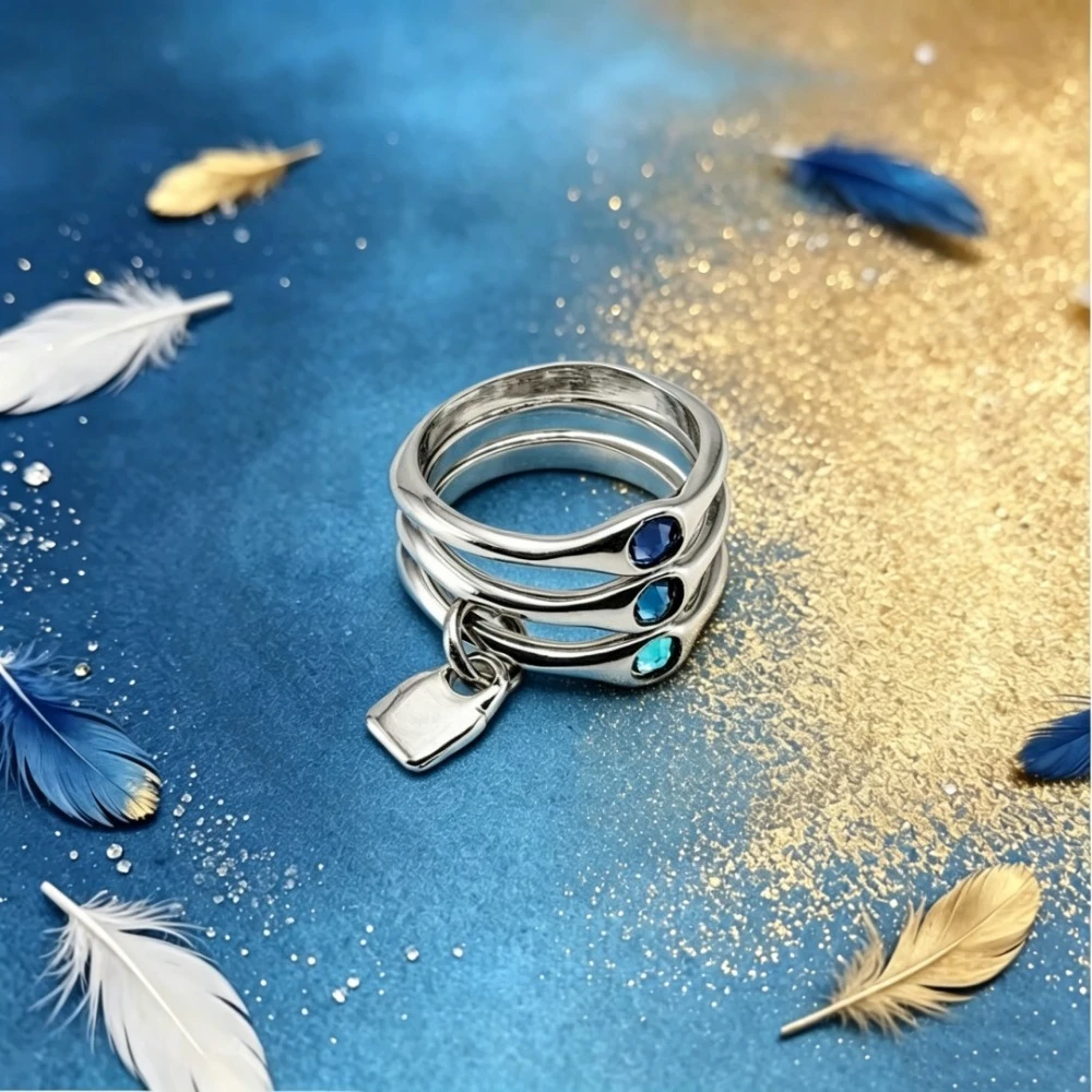 

2026 New Spain S925 Silver Fashion Multi Layer Crystal Ring European and American Style Boutique Jewelry