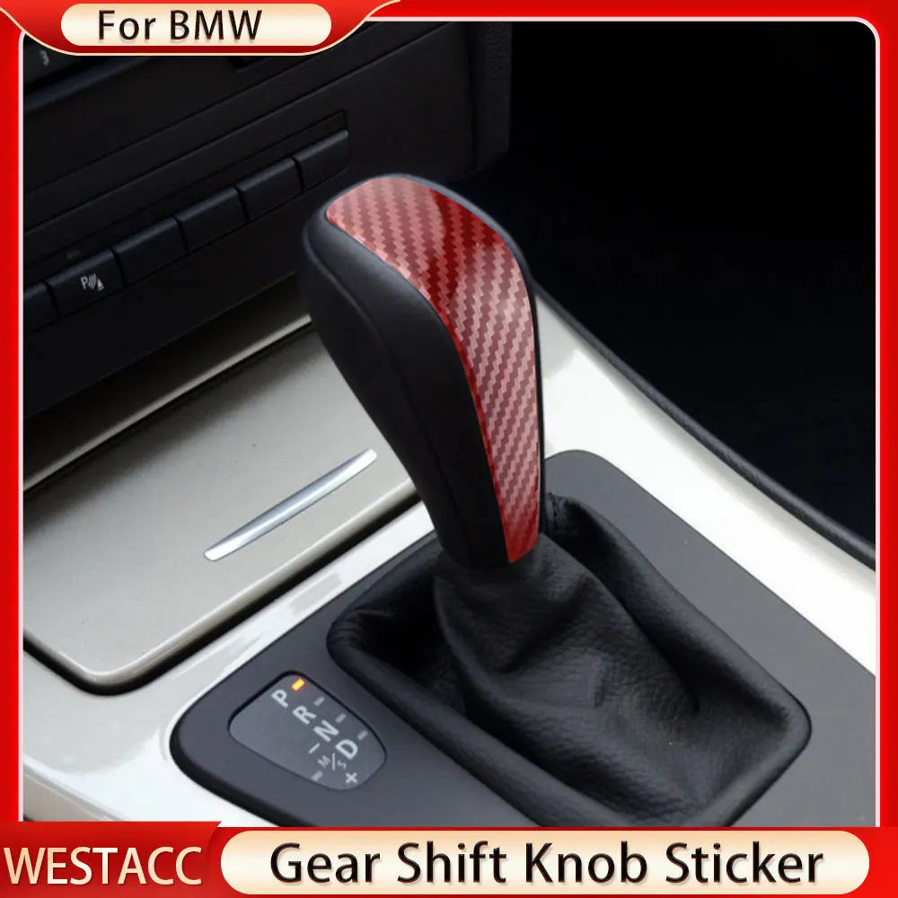 ألياف الكربون سيارة والعتاد التحول المقبض غطاء الزخرفية ملصق الكسوة لسيارات BMW 3 سلسلة E87 E90 E91 E92 E93 E84 2006 - 2012 اكسسوارات