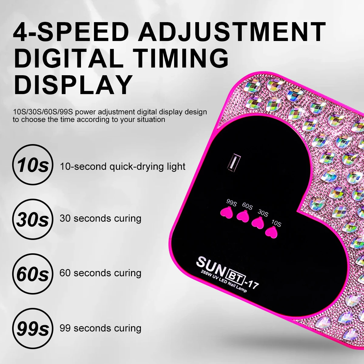 ثلاثية الأبعاد الماس الأشعة فوق البنفسجية LED مسمار مصباح للتجفيف السريع هلام مسمار العلاج بالضوء آلة شكل قلب 45 المصابيح مانيكير صالون أداة المعدات