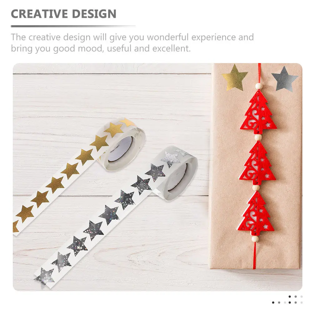 

4 рулона наклеек-звездочек для детей, блестящие, из мелованной бумаги, для школы, дома, офиса, поделок и декора