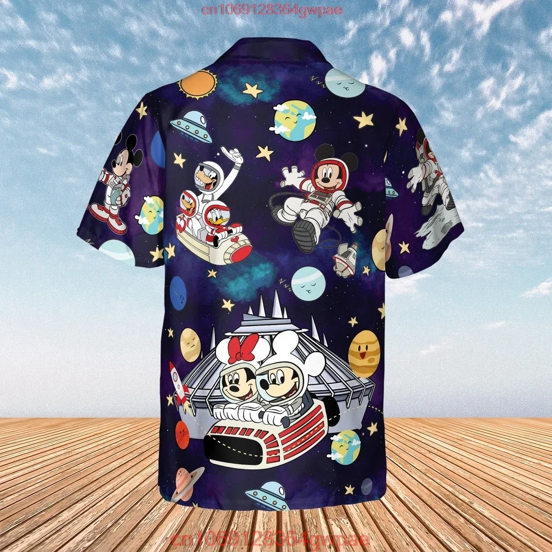 Disney Mickey and Friends Space Mountain Vintage Hawaiian Shirt Retro Disneyland Astronaut Hawaiian Set Disney Button Down Shirt