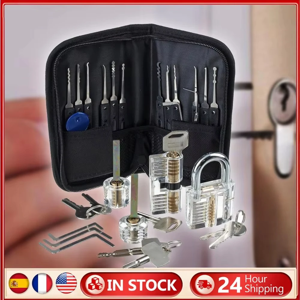 1 Set Lock Picking Set Multifunctional Lock Picking Tool Kit Steel Practice Unlocking Tools for Padlock Hardware for Hand Tools