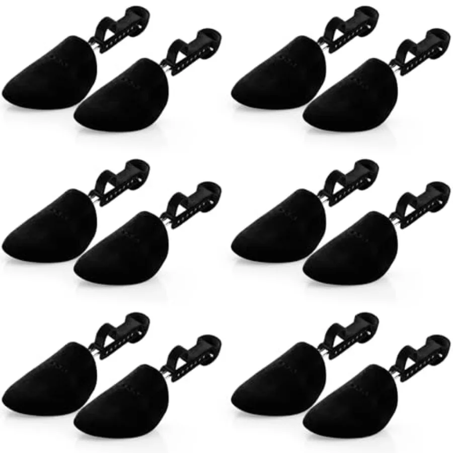 

Hercicy 6 Pairs Velvet Shoe Trees for Men and Women - Adjustable Plastic Shoe Tree Stretcher and Shaper, Prevents Creases, Main
