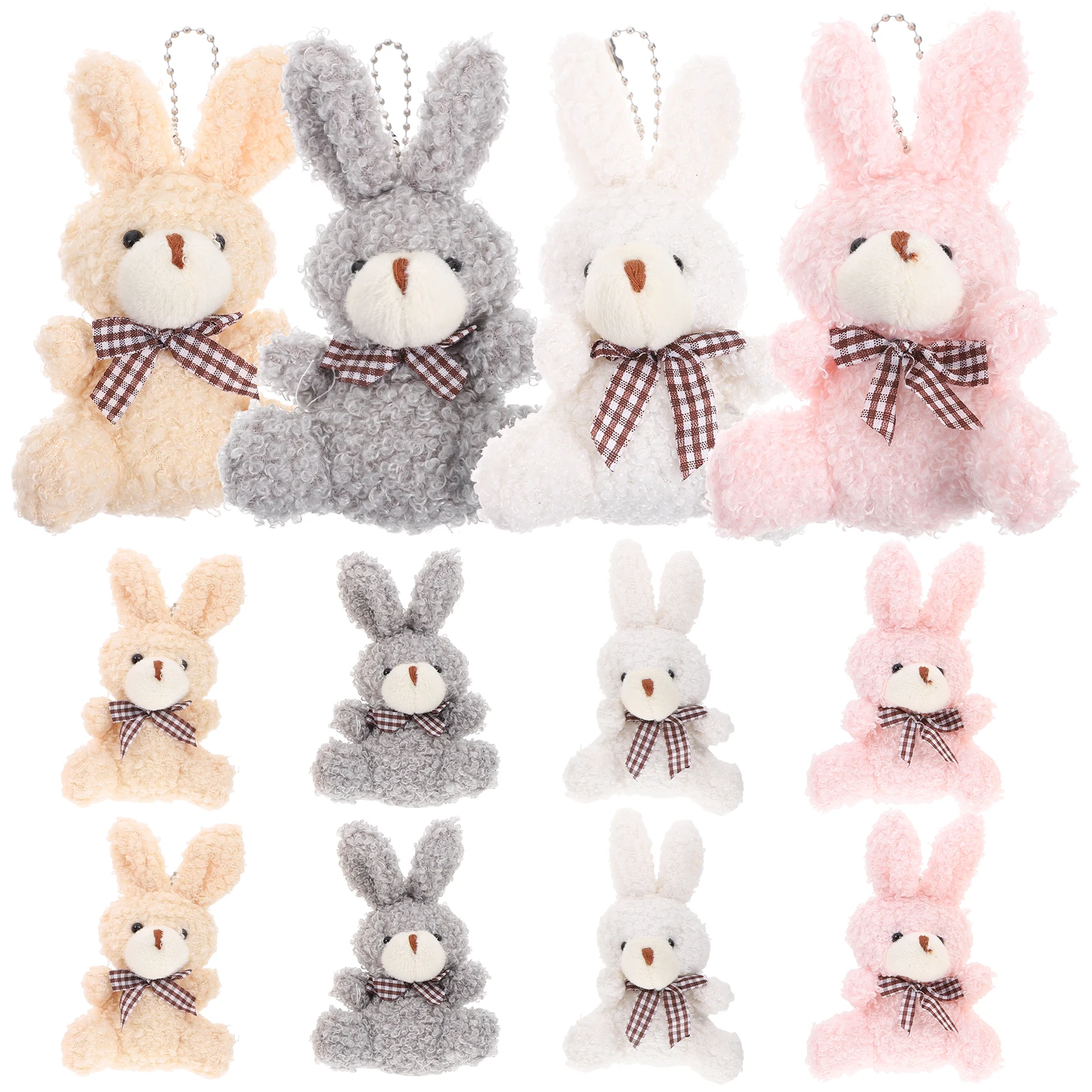 

8 Pcs Bunny Keychain Cute Keyring Holder Bag Pendant Pp Cotton Backpack Child