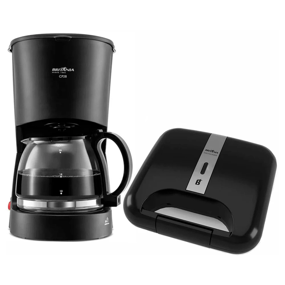 Kit Britannia Electric Coffee maker CP28 and Sandwiches BGR02PI 127V