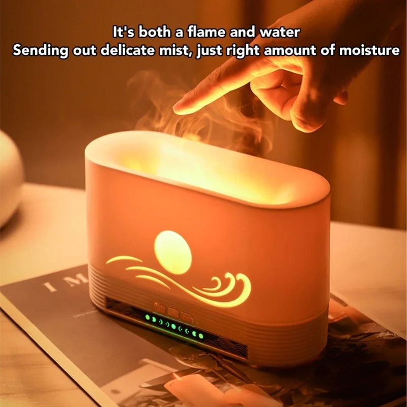 Flame Humidifier 250ml Decorative USB Aroma Diffuser Mist Humidifier With 3 Timer Settings
