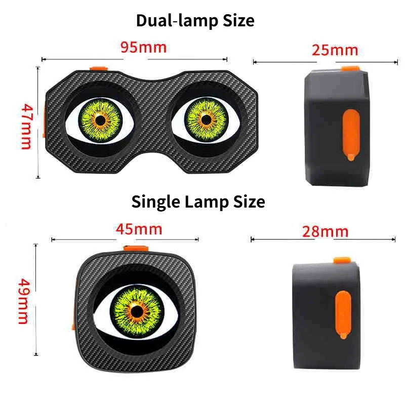 Devil Eye LED Lamp for Bicycle/Motorcycle/Car Customizable Dual-Screen Decorative Light for Trailer Electric Bike Accessori T4S1 view 4