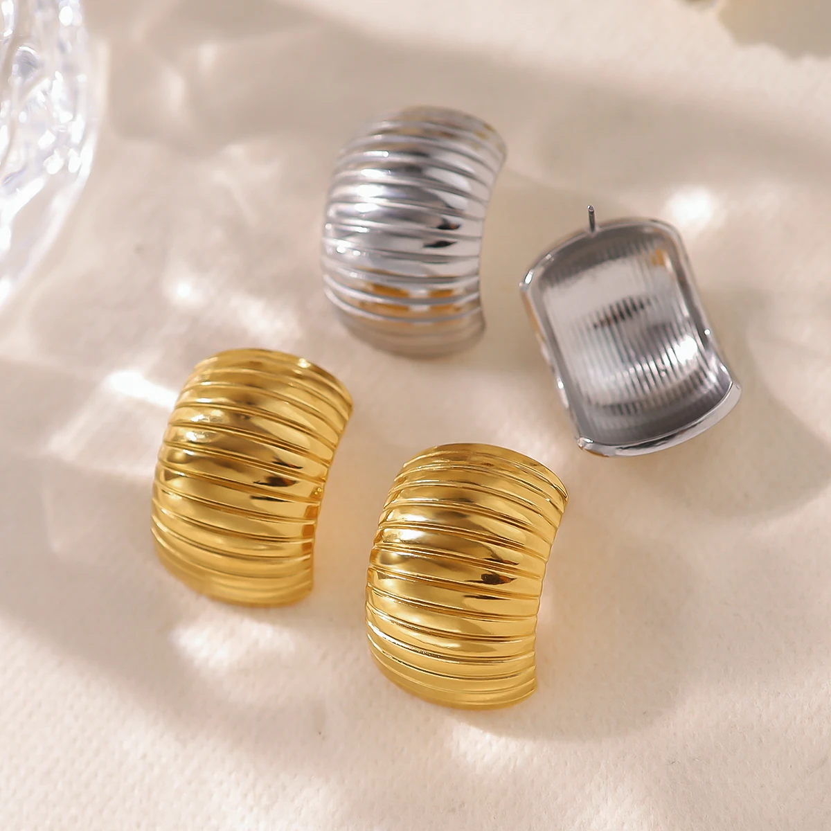 WILD & FREE Vintage Stainless Steel Earrings for Women 18K Gold Plated Chic Tarnish Free Trendy Jewelry Waterproof
