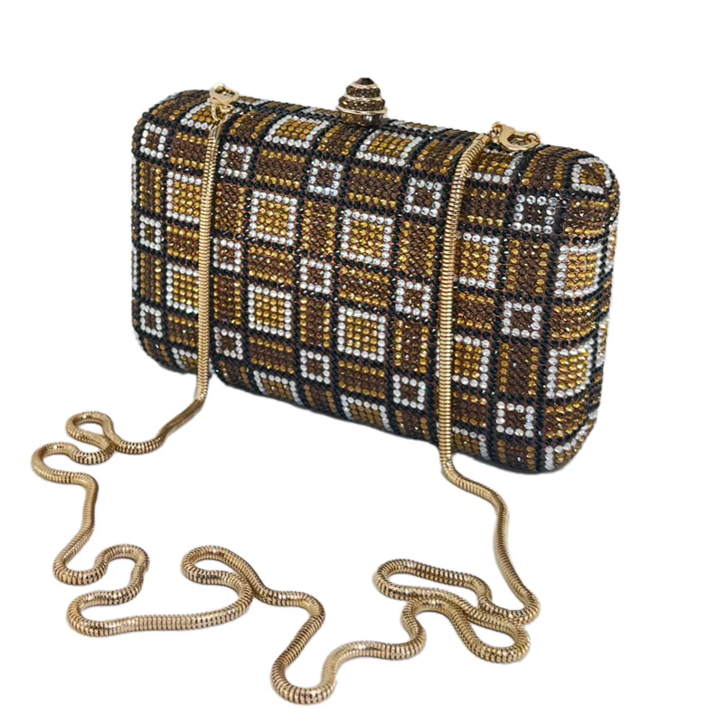 

Luxury Women's Evening Bag Black White Plaid Diamond Colorblock Details Rhinestone Clutch Bag for Wedding Christmas Party Gift