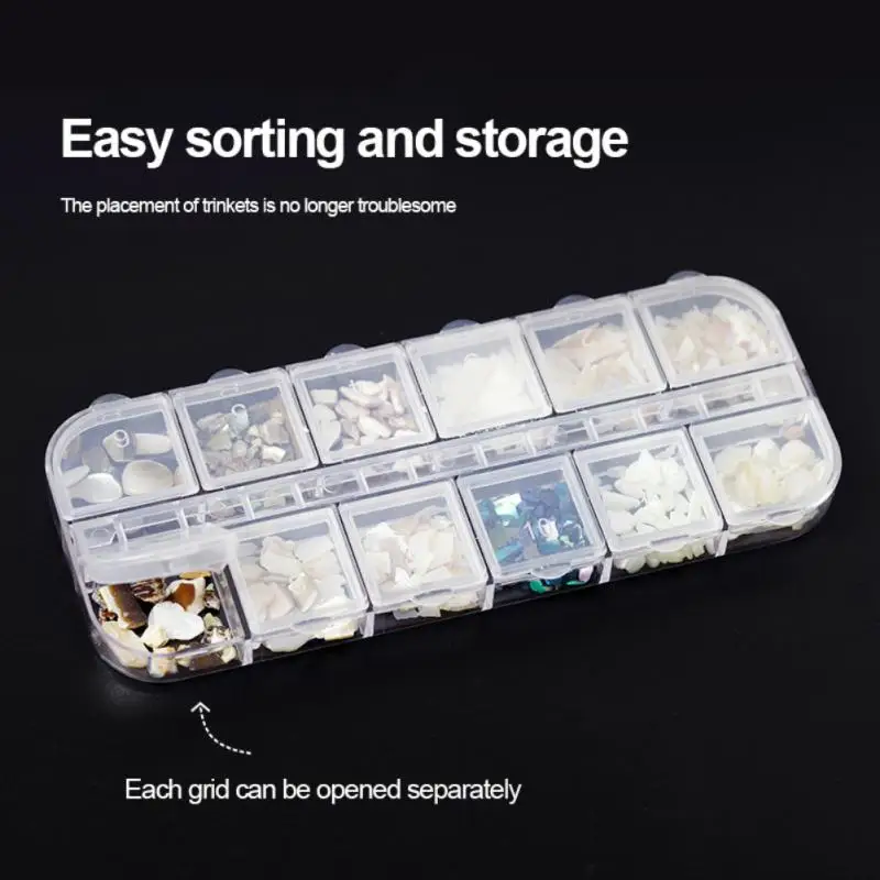 Gems Transparent Versatile Design Organized Storage Easy To Carry Convenient Compartments Securely Store Nail Art Glitter Beads