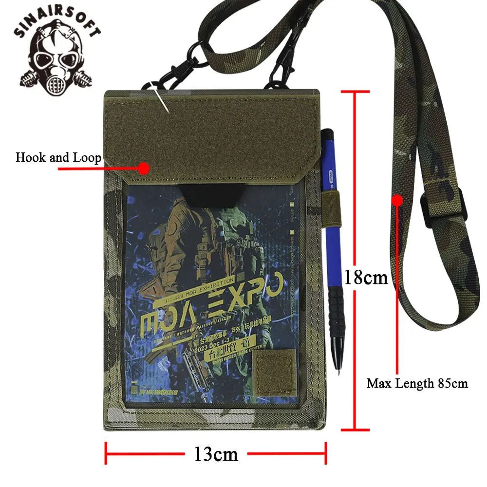 Tactical ID Card Case Patch Neck Lanyard Credit Card Organizer Pouch Adjustable Neck Lanyard Credential Document Storage Pocket