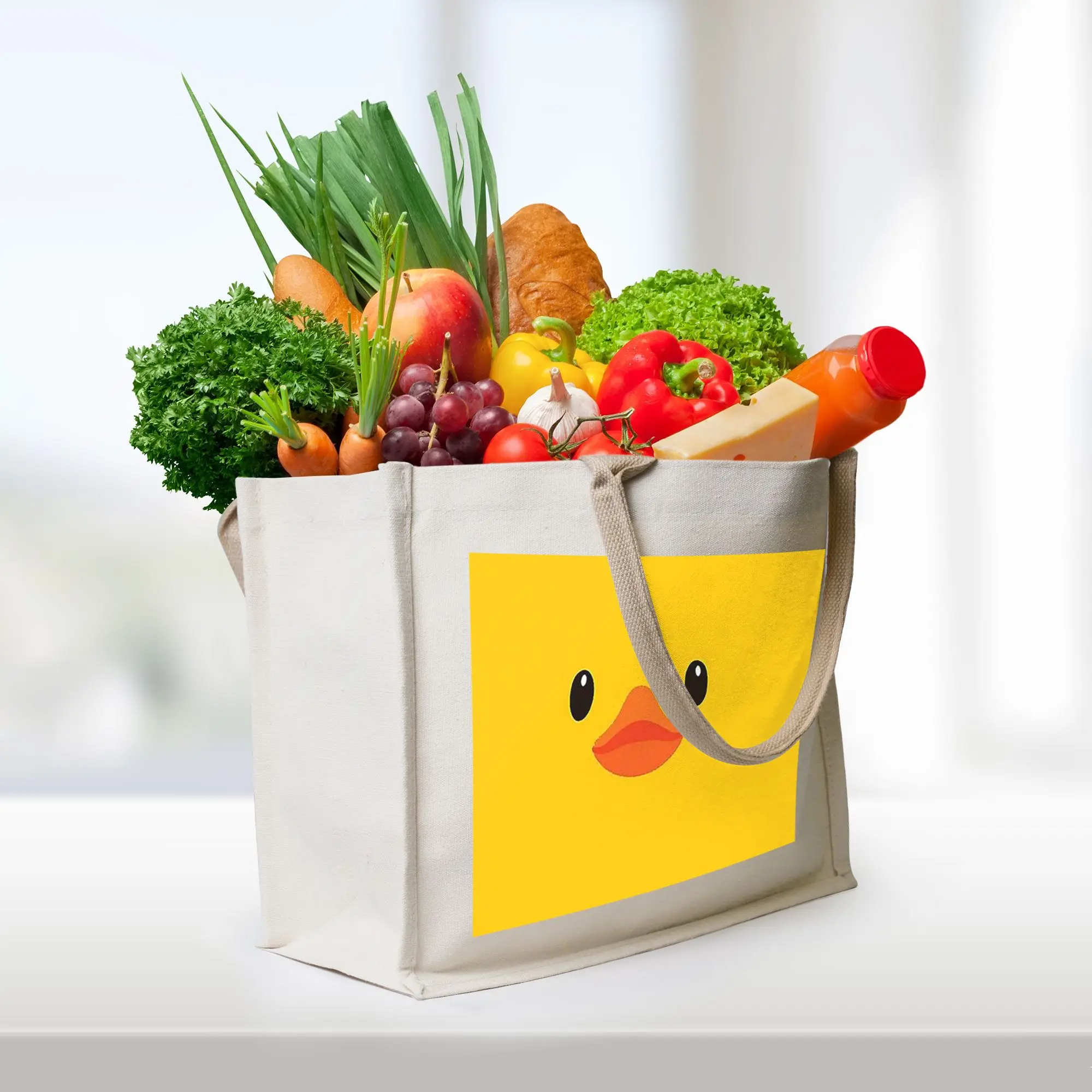 

Желтые резиновые сумки-утки для покупок, холщовая сумка-тоут, женская сумка через плечо, дорожная сумка