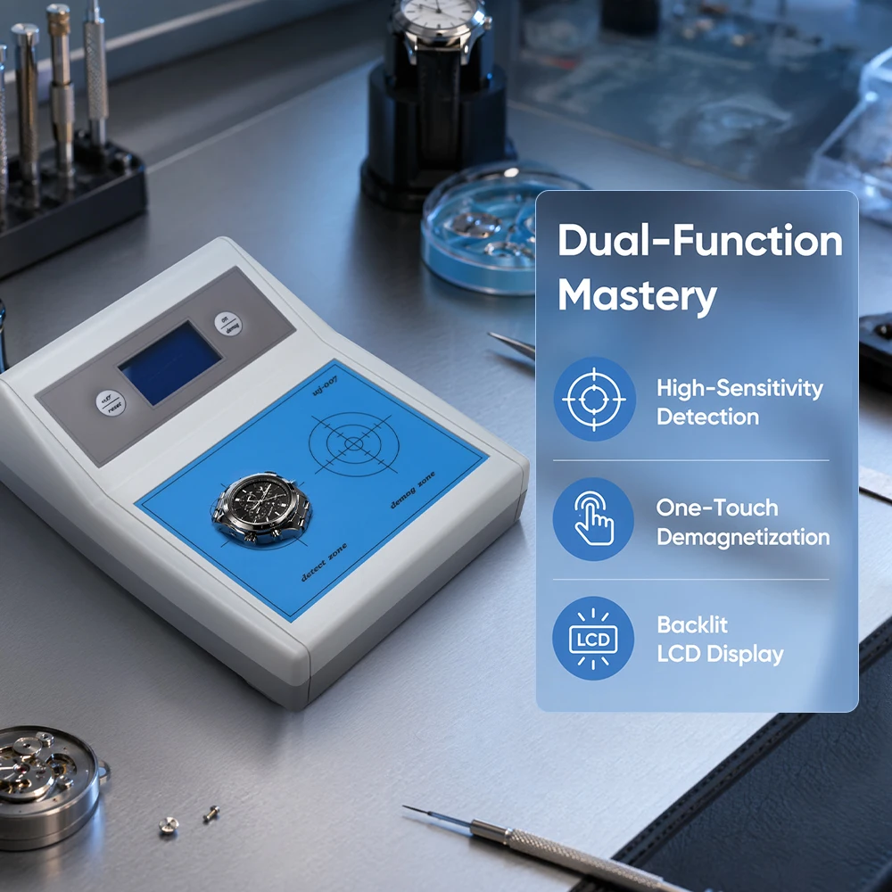 Watch Demagnetizer Electrical Repair - Professionelles Multifunktionales Entmagnetisierungswerkzeug mit Magnetfeld-Detektor für