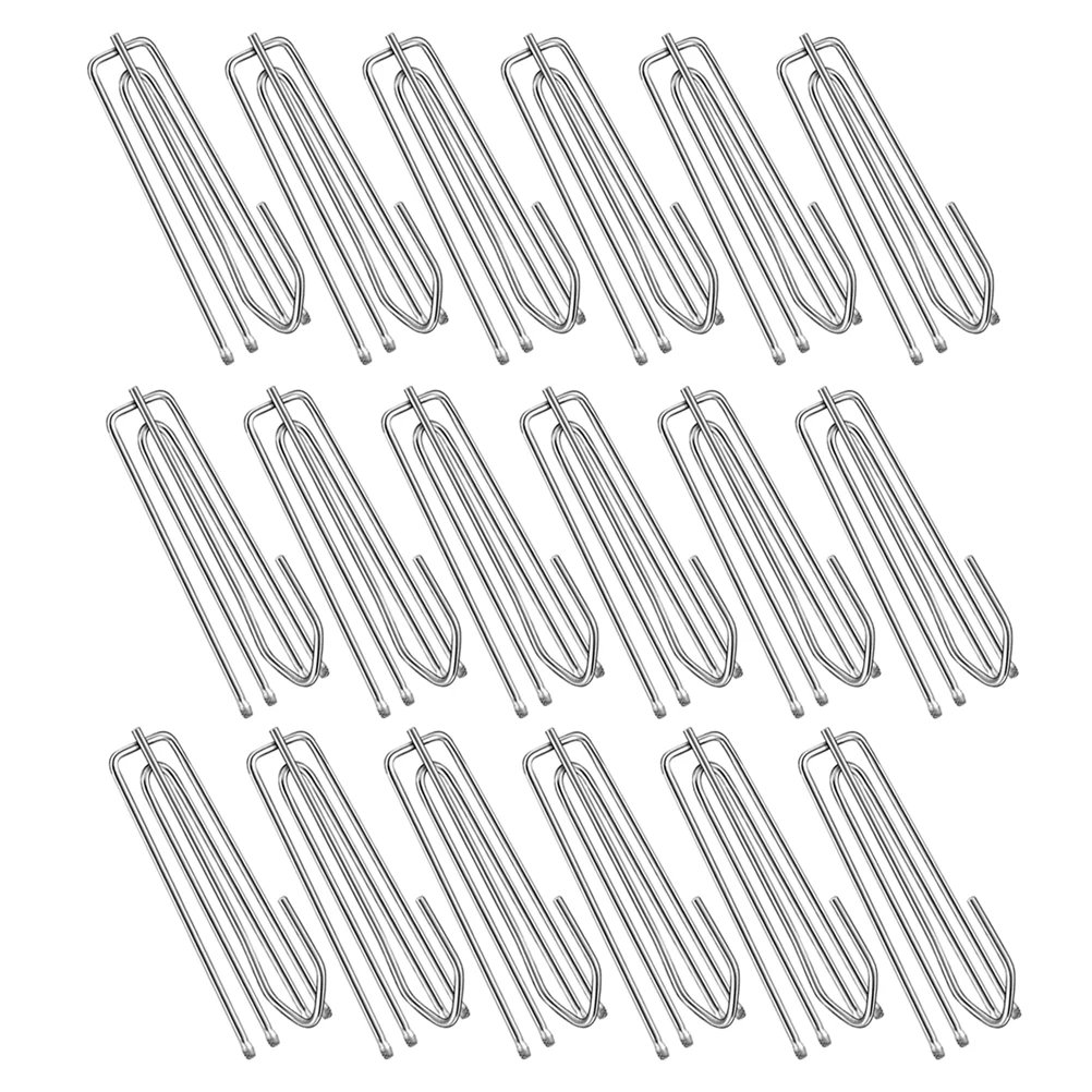 

60 Pcs Curtain Four-claw Hook Tack Hooks Pole and Rings Stainless Steel Holder Metal Rail