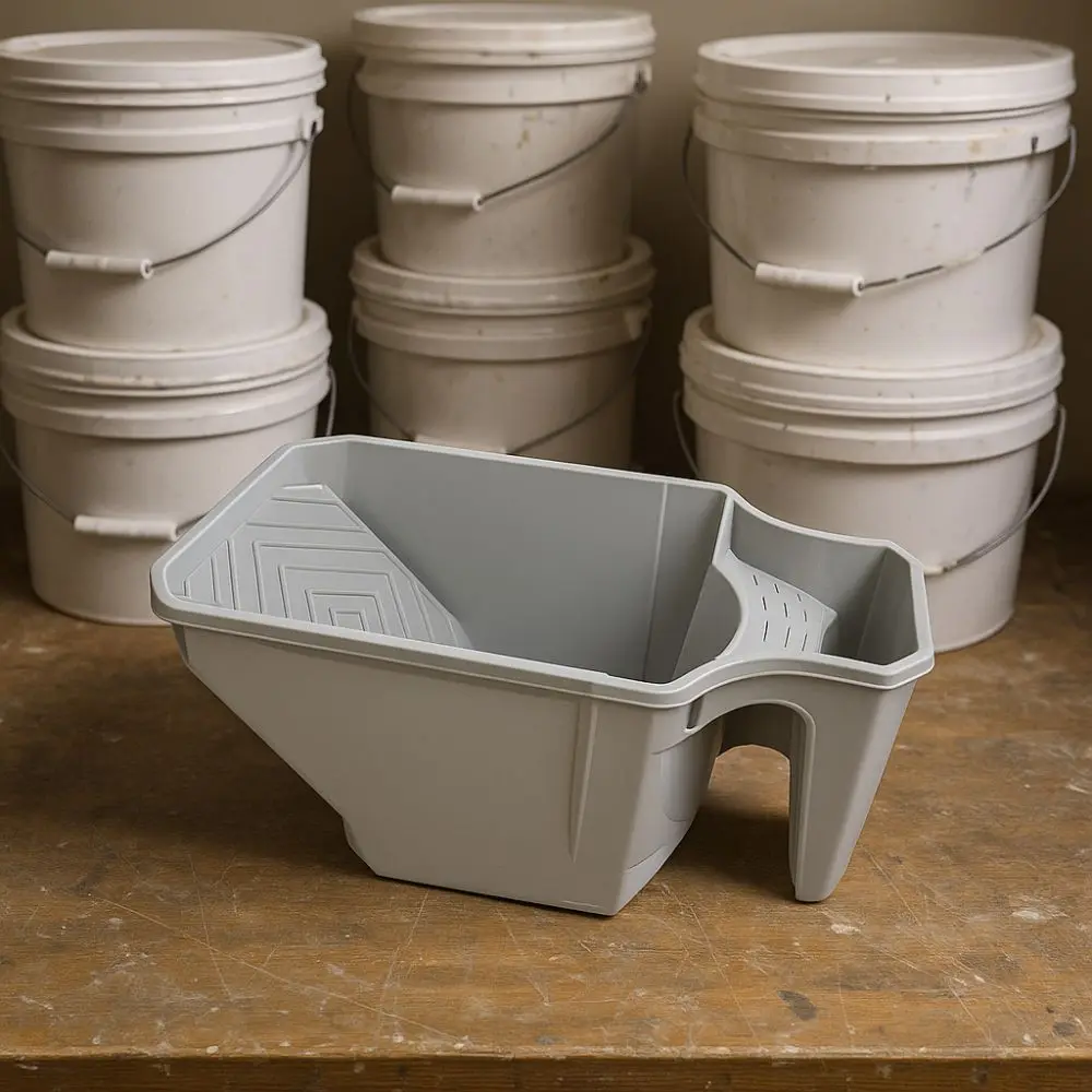 

Настенная живопись, удобное ведро для рисования, серая ручная чашка для краски из полипропилена, прочный лоток для краски большой емкости, украшение