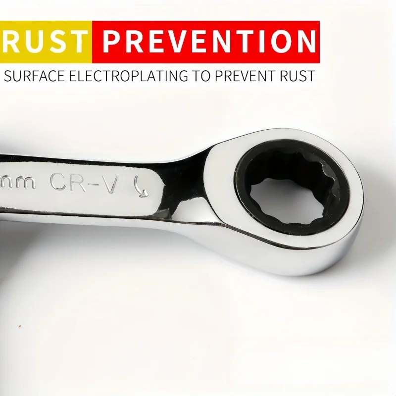 Manual quick wrench ratchet 6-12mm opening plum blossom mirror 72 tooth dual-purpose ratchet wrench