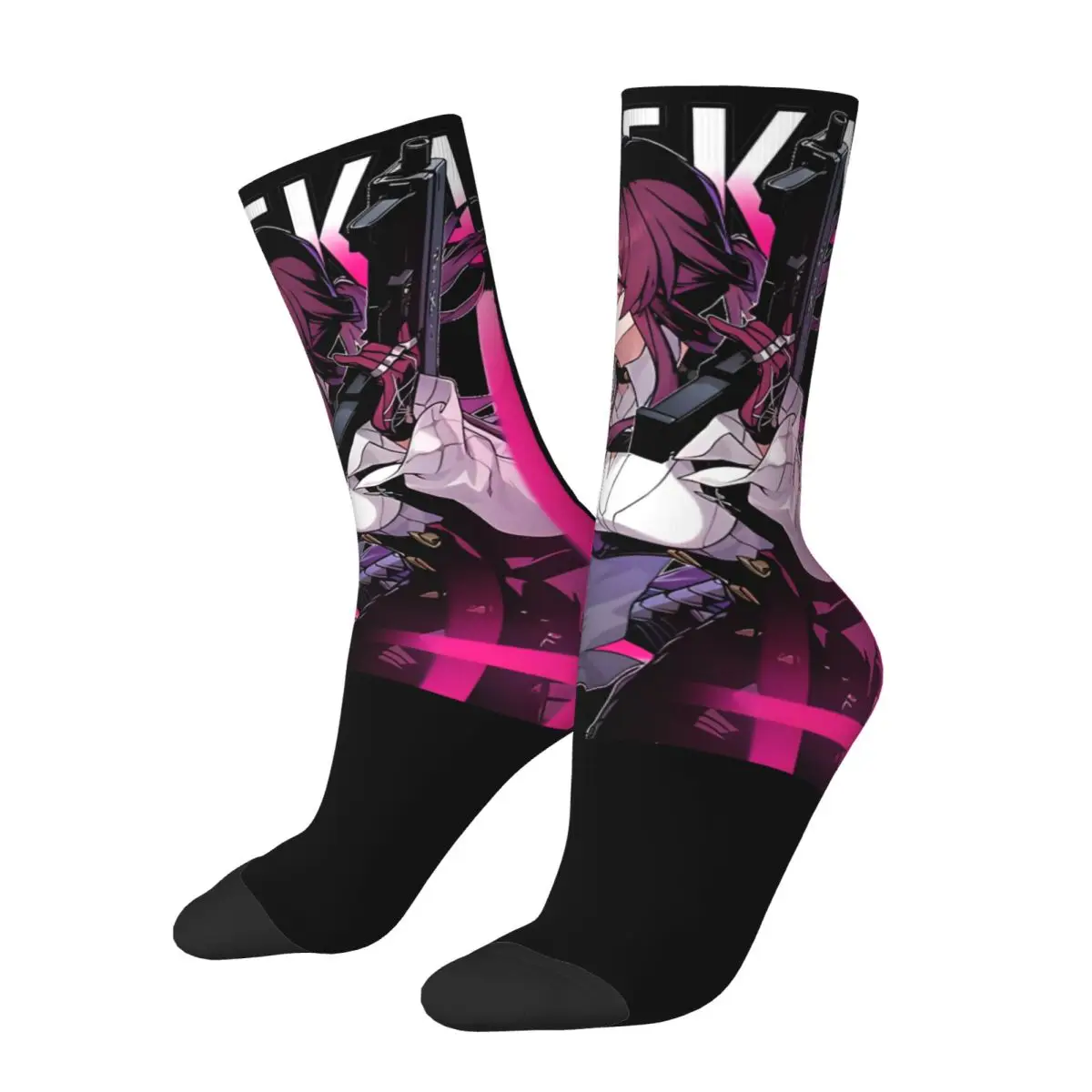 Fashion Kafka Honkai Star Rail Basketball Socks Game Anime Polyester Long Socks for Unisex Sweat Absorbing