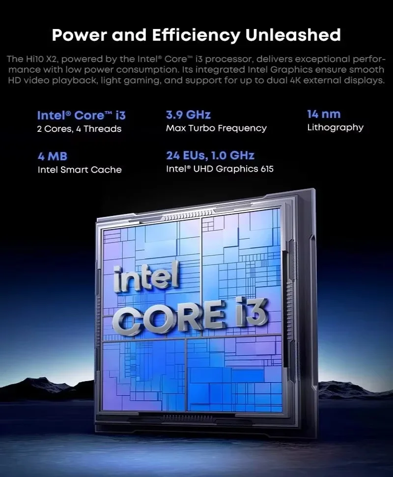 CHUWI Hi10 X2 Tablets Intel i3-10100Y Dual-Core 8GB RAM 256GB ROM 10.1" LCD Screen Wifi 6 2 IN 1 Tablet With Keyboard