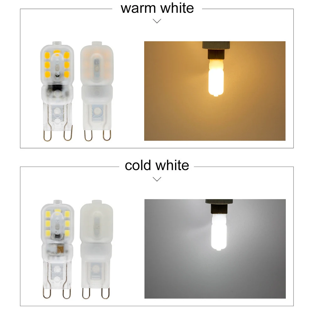 Ampoule LED G9 à Intensité Variable avec Document de Température 6000-6500K, Luminaire pour Supermarchés, Hôtel, Chambre à Coucher et Restaurant