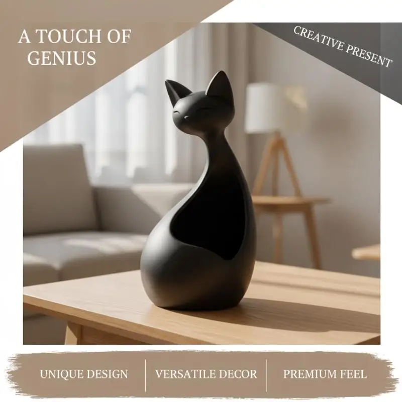 Nordic Minimalist Flowerpot Cat Shaped Planter: 3d Printed Ornament Dual-function Storage Case