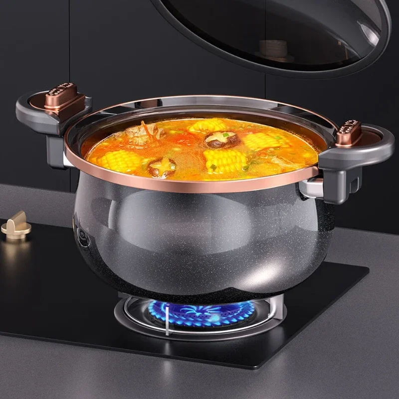 220V Premium Enamel Pressure Cooker with Large Capacity For Soup & Stock Pots Non Stick Pressure Pot