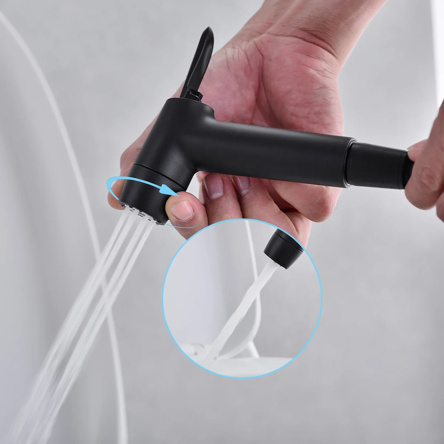

Handheld Bidet Spray Gun Black Double Way Shattaf Sprayer BathroomToilet Portable Bidet Faucets Travel Bidet Attachment