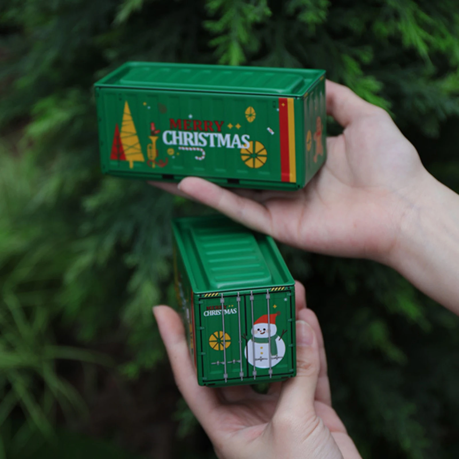 نموذج حاوية صغيرة مغناطيسية إبداعية مع ملصق ثلاجة تخزين مصغر صندوق حديد مغناطيس الثلاجة ديكور إبداعي