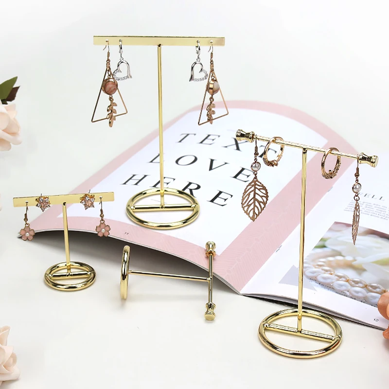 Metal Cool Earring Holder Women Gift Jewelry Organizer Gold Color Ear Stud Display Stand Hot Sale Jewelry Photo Shelf