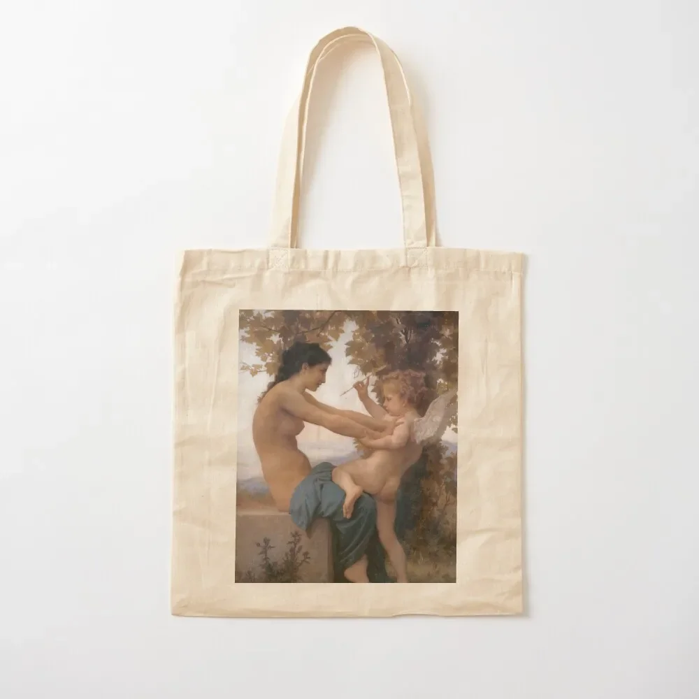 Adolphe William Bouguereau - Jeune Fille Se Defendant Contre Lamour-Hi Tote Bag Women's shopper bag Shopper handbag Tote Bag