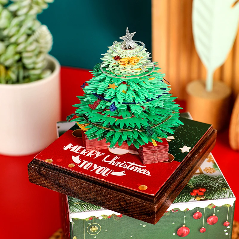 

3D Рождественская елка, бумага, отрывной календарь, блокнот, 2026 строгальный станок, искусство, сделай сам, липкая заметка, настольный офисный декор для новогоднего подарка