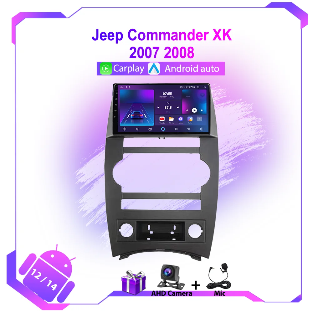 Android Car Radio For Jeep Commander XK 2007 2008 Intelligent Multimedia Player Wireless Carplay WIFI Navigation GPS Autoradio