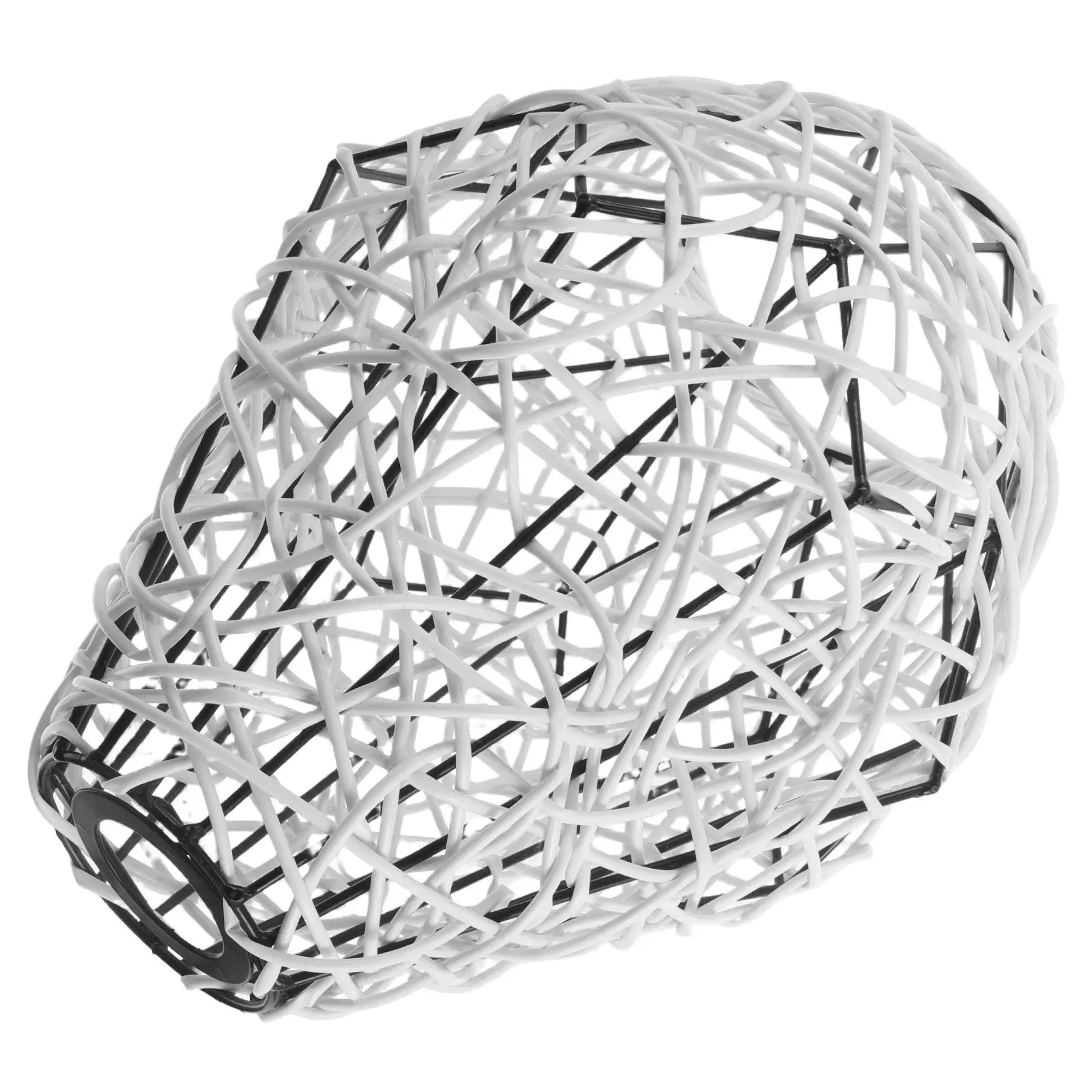 

European Style Woven Rattan Cage Lampshade Minimalist Pendant Light Shade for Dining Room Living Room Ceiling Light